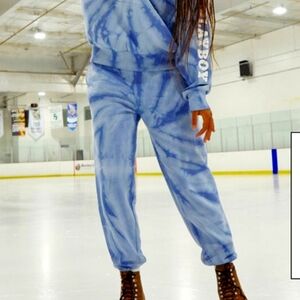 Playboy x pacsun blue tie dye joggers